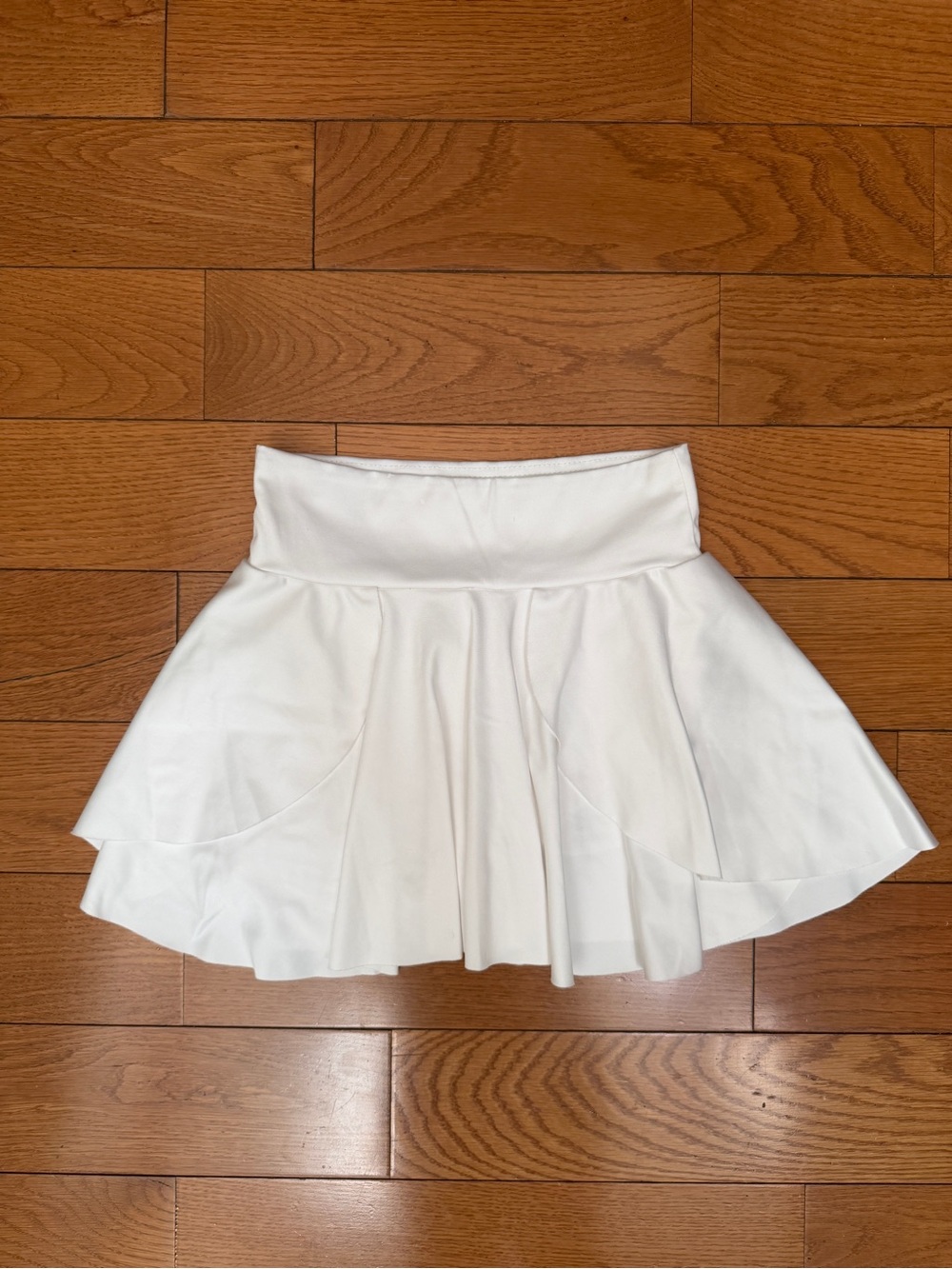 Women's White Circle Skirt with High Waist